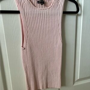 Dynamite Pink Ribbed Tank Top